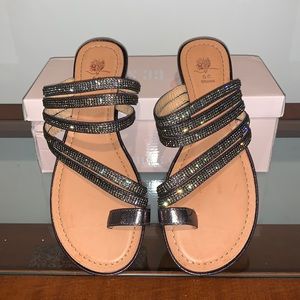 Harmonie Flat Rhinestone Sandal